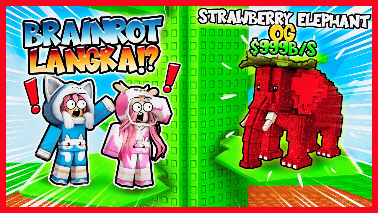 ATUN & MOMON TANAM BEANSTALK & MENCURI BRAINROT LANGKA !! Roblox