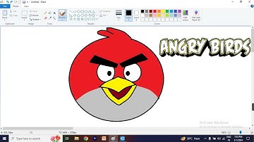 Angry Birds Drawing in ms paint | How To Draw Angry Bird in MS Paint | Angry Birds in Ms paint#paint