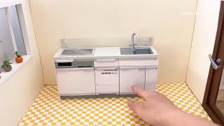 Miniature kitchen set installation ASMR