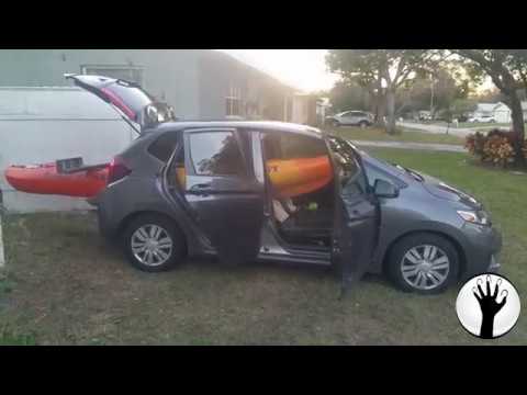 How to transport a kayak in a Honda Fit or small hatchback 