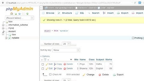 Create Database , Table & Insert Data in Wamp- Dream Learning