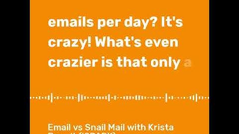 Krista Benoit On …  Email vs. Snail Mail