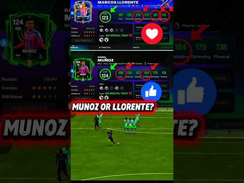 Marcos Llorente 123 vs Daniel Muñoz 124 Comparison #fcmobile