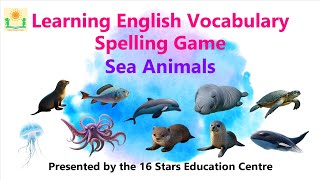 Learning English Vocabulary & Spelling Game: Sea Animals screenshot 5