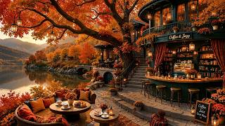 Lakeside Maple Glow Fall Jazz Café 🍂 Soft Jazz Music for Study, Stillness and Peaceful Daydreams