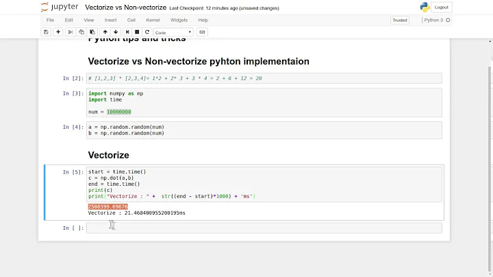 Vectorization vs  Non-Vectorization Python implementation