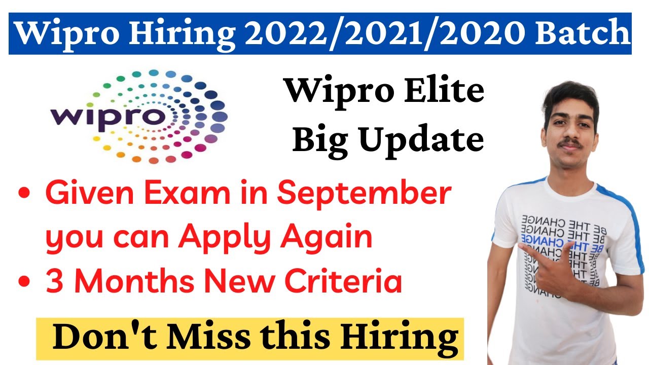 Wipro Elite Big Update🔥New 3 month Criteria Wipro Recruitment 2022