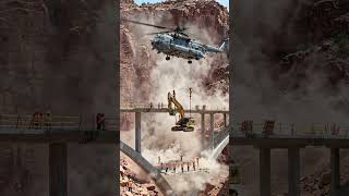 Engineering marvel or a Hollywood-style simulation? 🚁🏗️