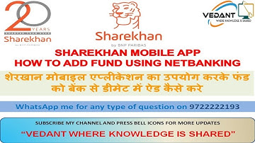 SHAREKHAN MOBILE APP HOW TO ADD FUND THROUGH NETBANKING.