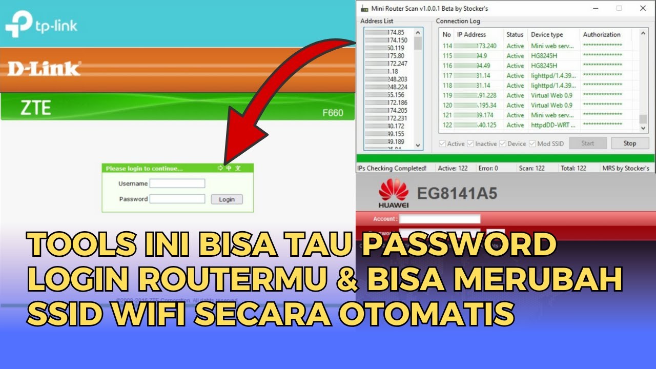 CARA MENGETAHUI PASSWORD LOGIN ROUTER WIFI MENGGUNAKAN MINI ROUTER SCAN ...