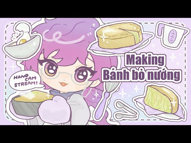 【HANDCAM】💚 1st time making "Bánh Bò Nướng"!! 💚【NIJISANJI EN | Uki Violeta】のサムネイル