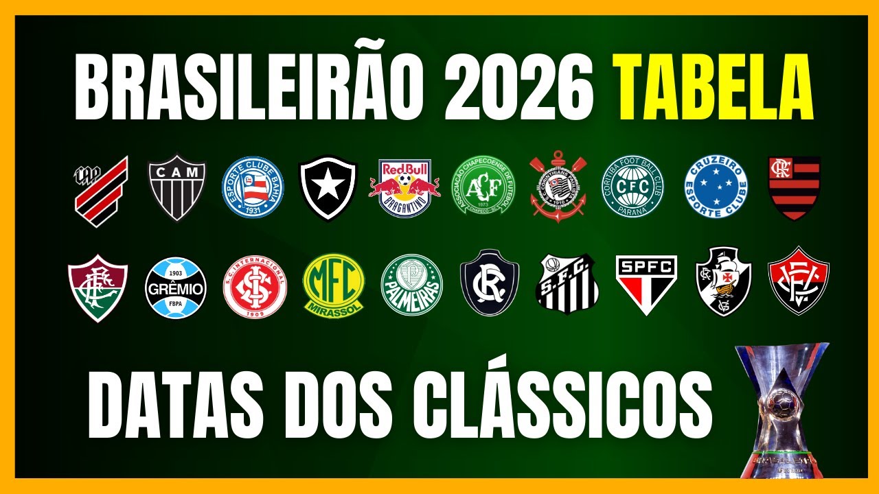BRASILEIRÃO 2026 | SAIU A TABELA | CONFIRA A 1ª RODADA | DATAS DOS CLÁSSICOS