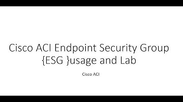 Cisco ACI Endpoint Security Group usage and Lab