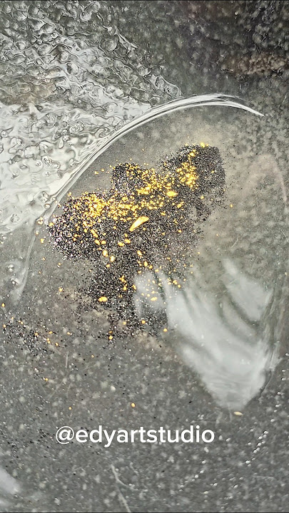 Gold results from panning with coconut fiber gutters