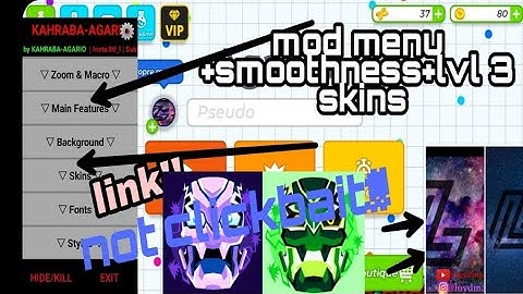 how to get custom skin lvl 3 and kahraba mod menu (agar.io mobile)