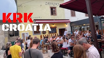 Summer vacation and walking in the old town in KRK, Croatia