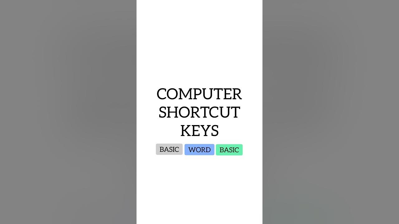 basic-word-excel-shortcut-keys-shorts-computer-computerscience-youtube