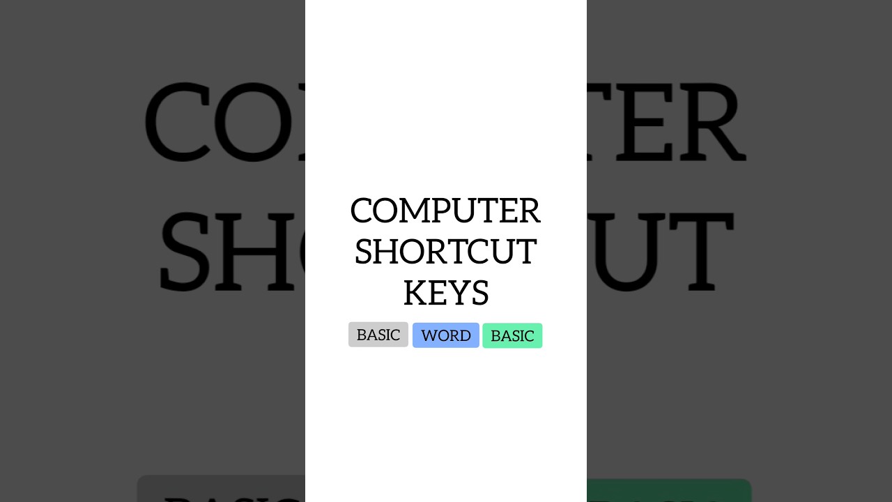 Basic Word Excel Shortcut Keys shorts computer computerscience YouTube Basic Word Excel Shortcut Keys shorts computer computerscience YouTube