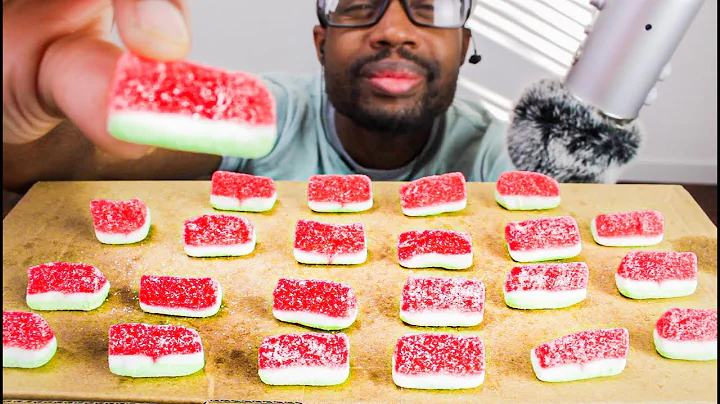 ASMR EATING HARIBO GUMMY WATERMELON CANDY  ( Squishy & tingly sounds ) | ASMR TY | MUKBANG