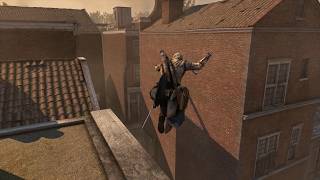 Kenway games actually "forgot" to use the Kenway animations for Parkour Down