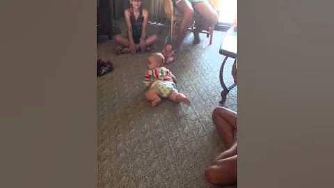 Miriam crawling for the first time
