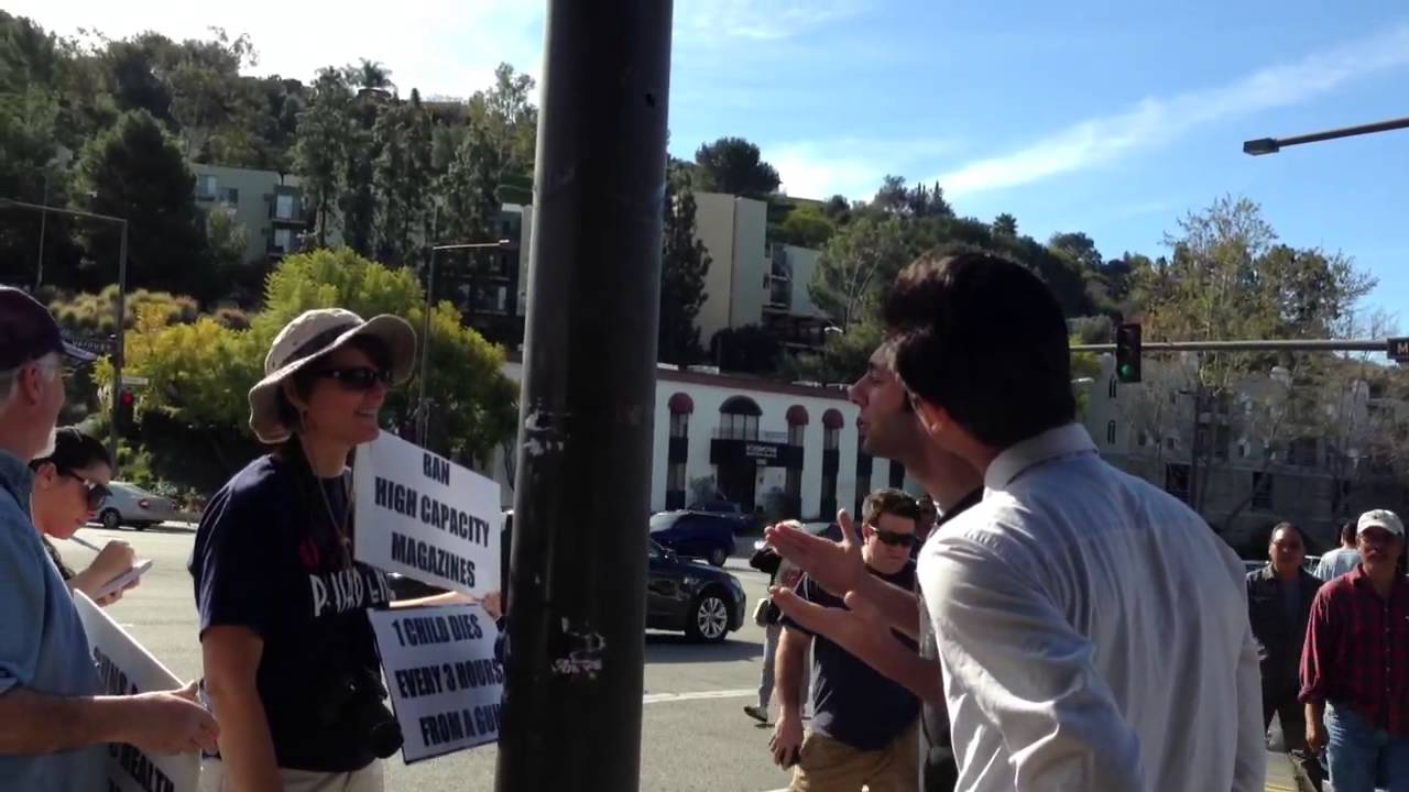 Debating with gun control advocates at the Glendale Gun Show.