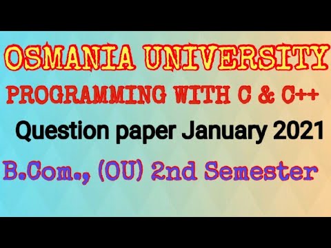 OU DEGREE (B.COM) 2nd Semester Programming with C & C++ Question paper