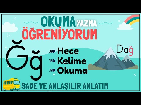 Ğ sesi hece birleştirme ve kelime okuma çalışması 1. sınıf okuma yazma öğreniyorum Renkli Okul