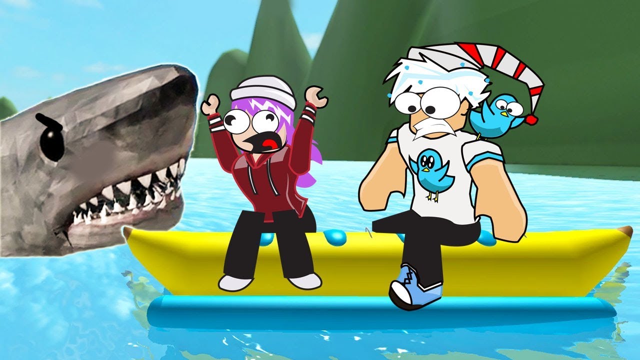 That Shark Ate My Banana Boat Shark Attack Game On Roblox Gamer - falling down niagara falls in roblox gamer chad plays