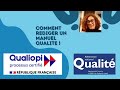 Comment rdiger un manuel qualit 