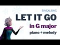 Singalong Disney LET IT GO In G Major Voice Sheet Music With Melody And Piano Accompaniment
