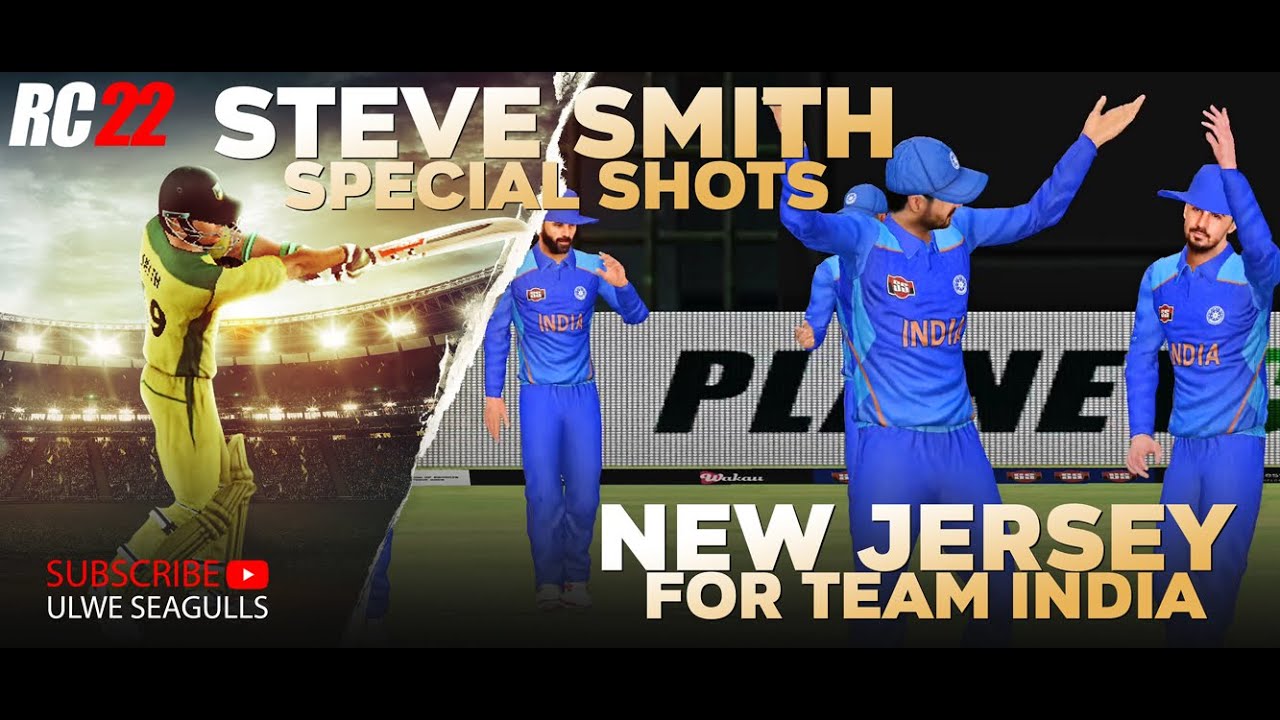 Steve Smith Special Shots in Real Cricket 22 | Team India's New Jersey in Real Cricket 22 