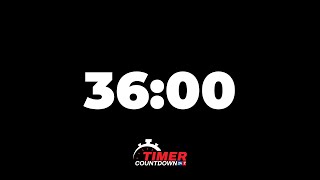 36-Minute Timer | Black Screen Countdown with Alarm