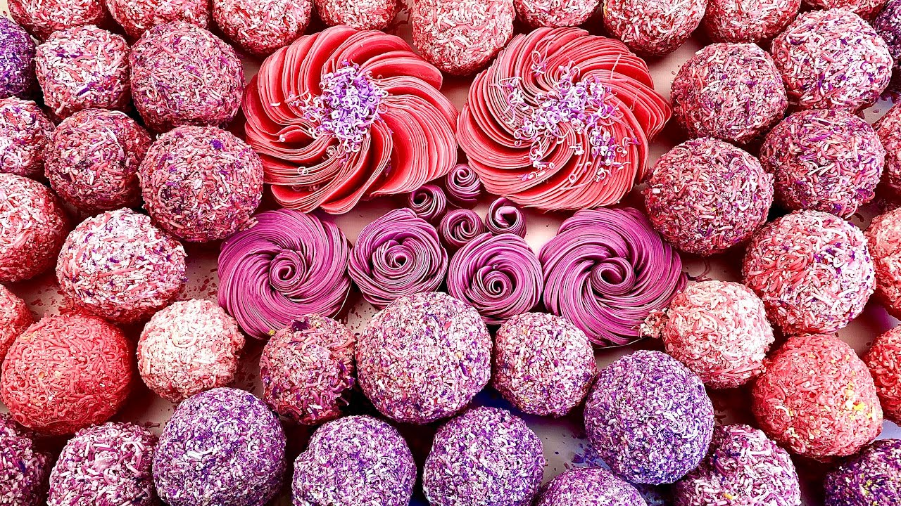 Asmr soap balls 💕💜 Crushing soap satisfying video 🤤