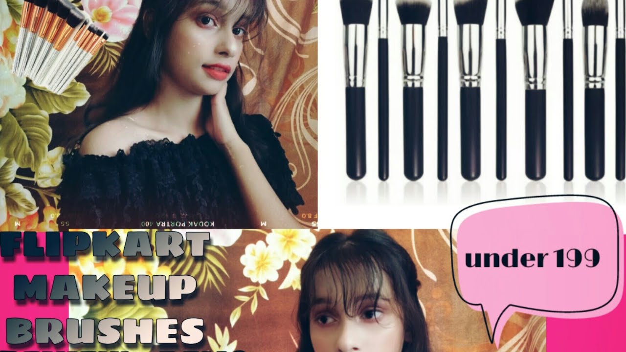 FLIPKART MAKEUP BRUSHES 😍 😲AFFORDABLE BRUSH UNDER 199😱 REVIEW + DEMO