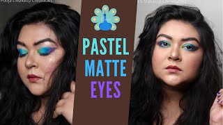 Peacock Inspired Makeup Tutorial | PASTEL Eye Look | Matte Eyeshadow