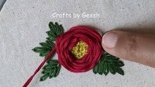 Woven wheel rose Hand embroidery Lesson - Spider web stitch - Wagon wheel stitch