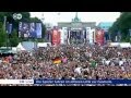 Podolski shouting arsenal when Khedira was interviewed during WorldCup Parade