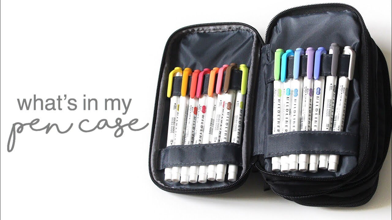 What's in my pen case  Lihit Lab triple zipper case 