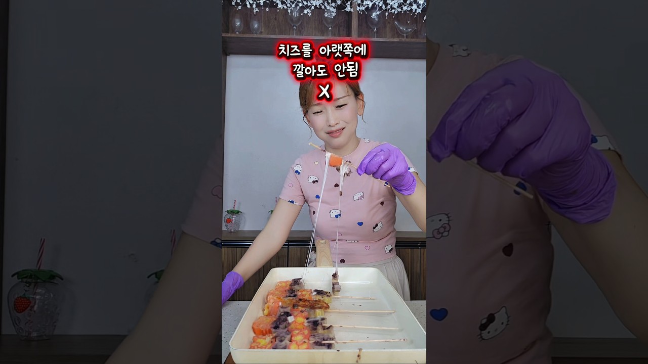 깨진데 또 깨진 꼬치 키티 고구마🤣 결국 떠먹는 스타일이 되었어요😅 #청담언니 #요리하는메이크업아티스트