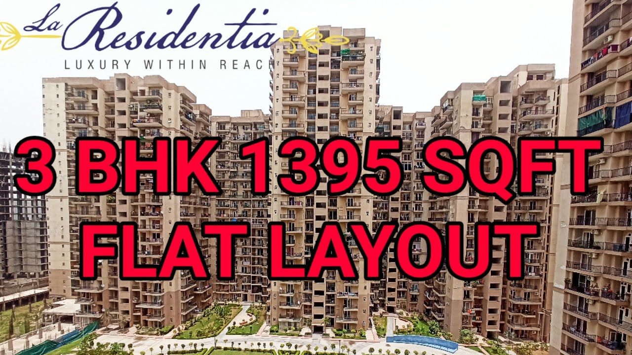 La Residentia Noida Extension 3Bhk 1395 sqft Sample Flat Layout, Greater Noida West YouTube