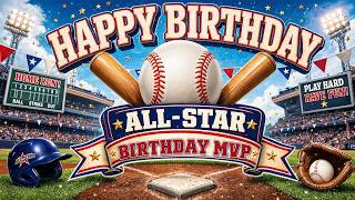 Baseball Birthday TV Background | All-Star Birthday MVP | 2 Hour 4K Screensaver