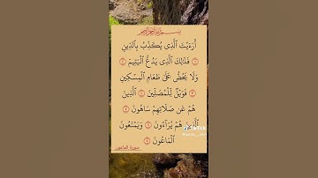 القرآن الكريم #سورة الماعون القارئ صلاح بو خاطر