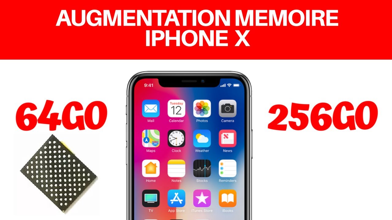 Increase the memory of an iPhone X 64GB to 256GB 
