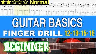 8th Notes #10 - Beginner Finger Drill (12-18-15-18)【Guitar TAB | BPM 60→120】