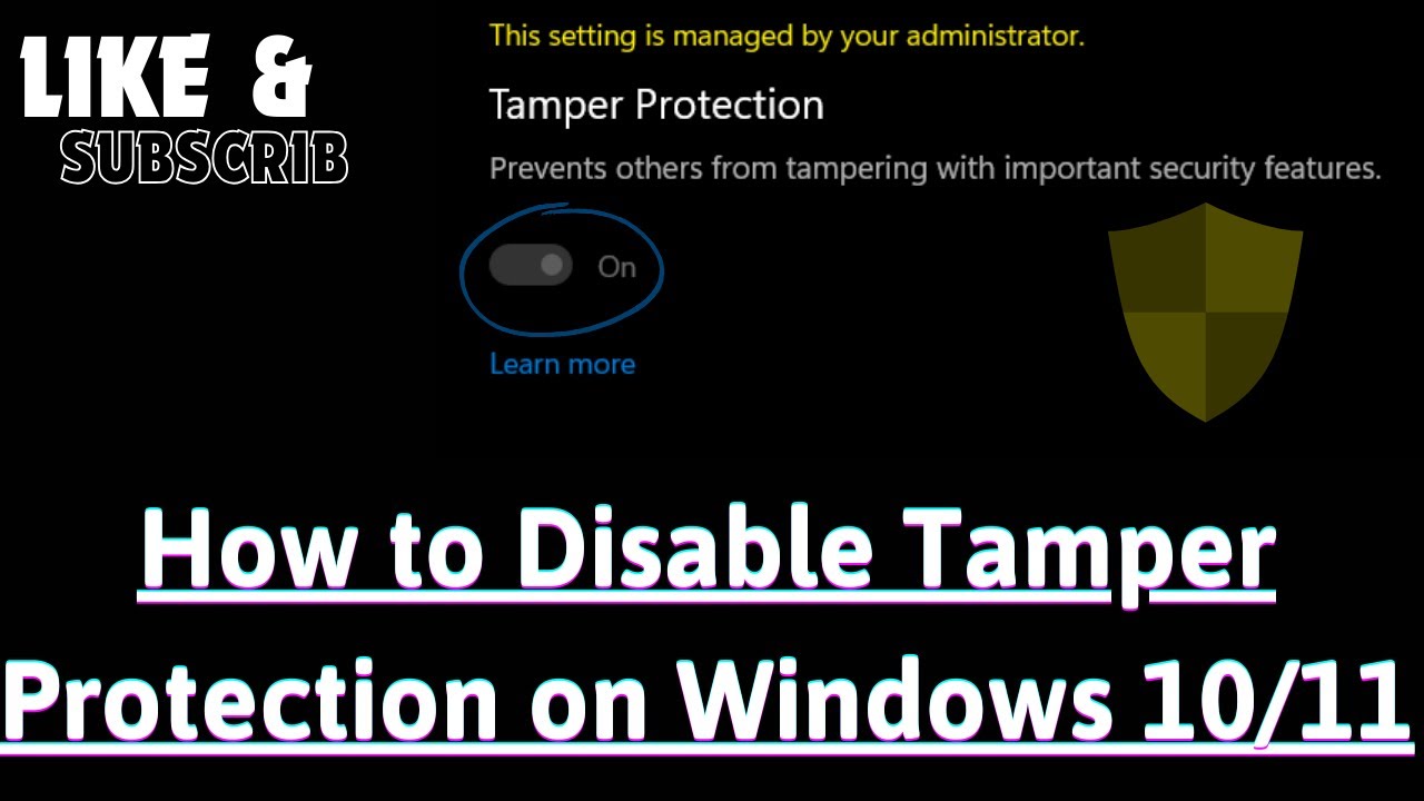 How to Disable Tamper Protection on Windows 10/11 YouTube