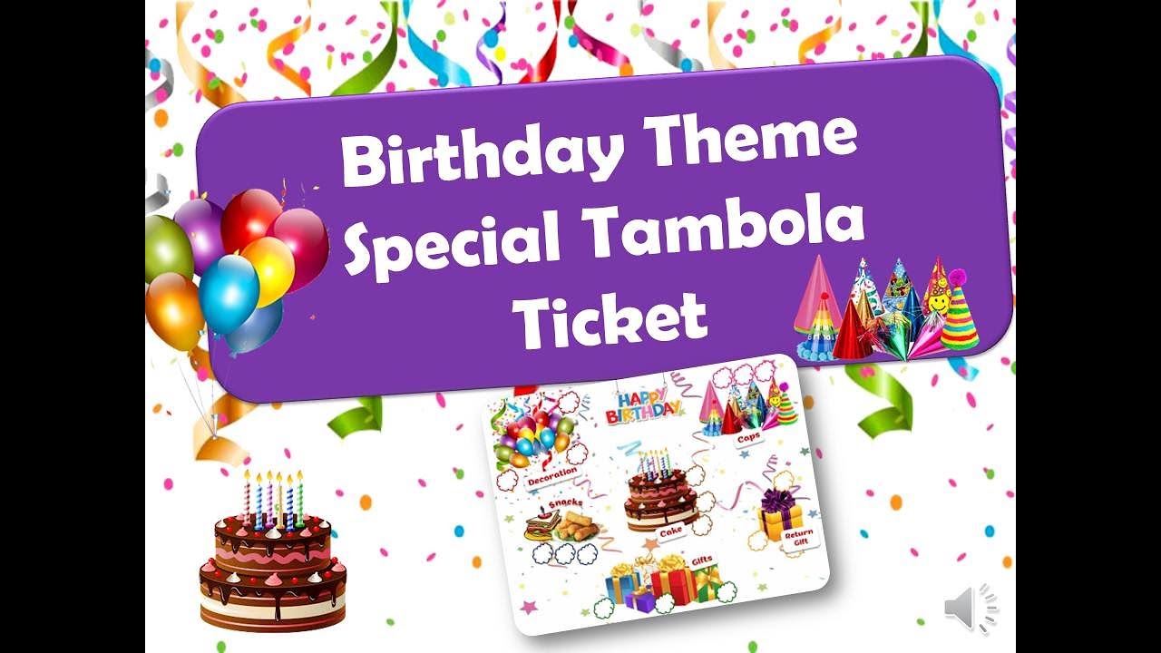 Birthday Theme Tambola Ticket with Interesting dividends/ Birthday ...