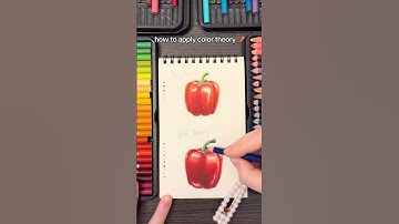 How to elevate art w color theory | colored pencil drawing #colortheory #foodart #coloring #pepper