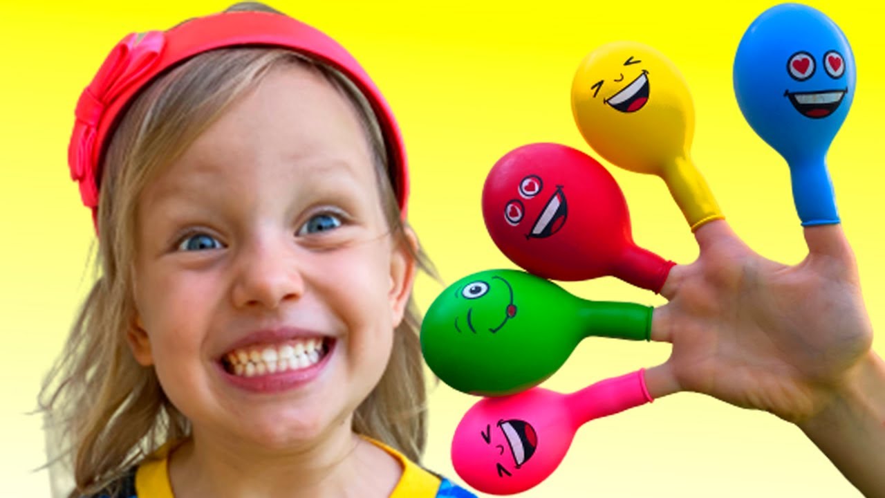 Daddy Finger Family Song con recopilación de globos | Canciones Infantiles Alex y Nastya