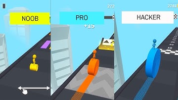 NOOB vs PRO vs HACKER in Spiral Roller Run